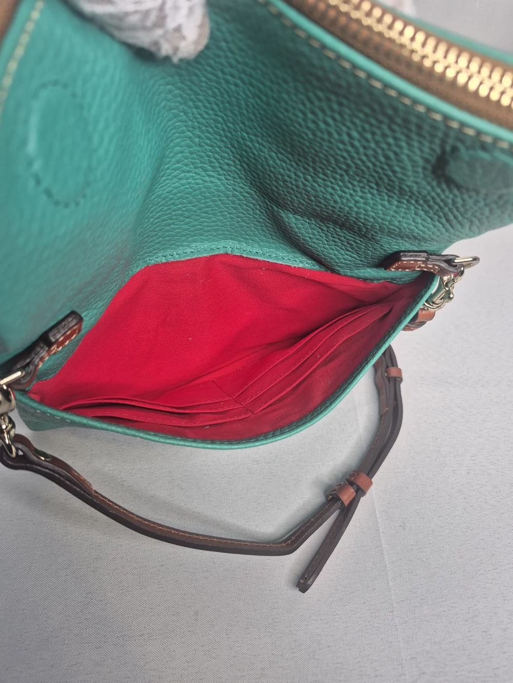 Dooney & Bourke Teal Leather Crossbody Bag NWOT